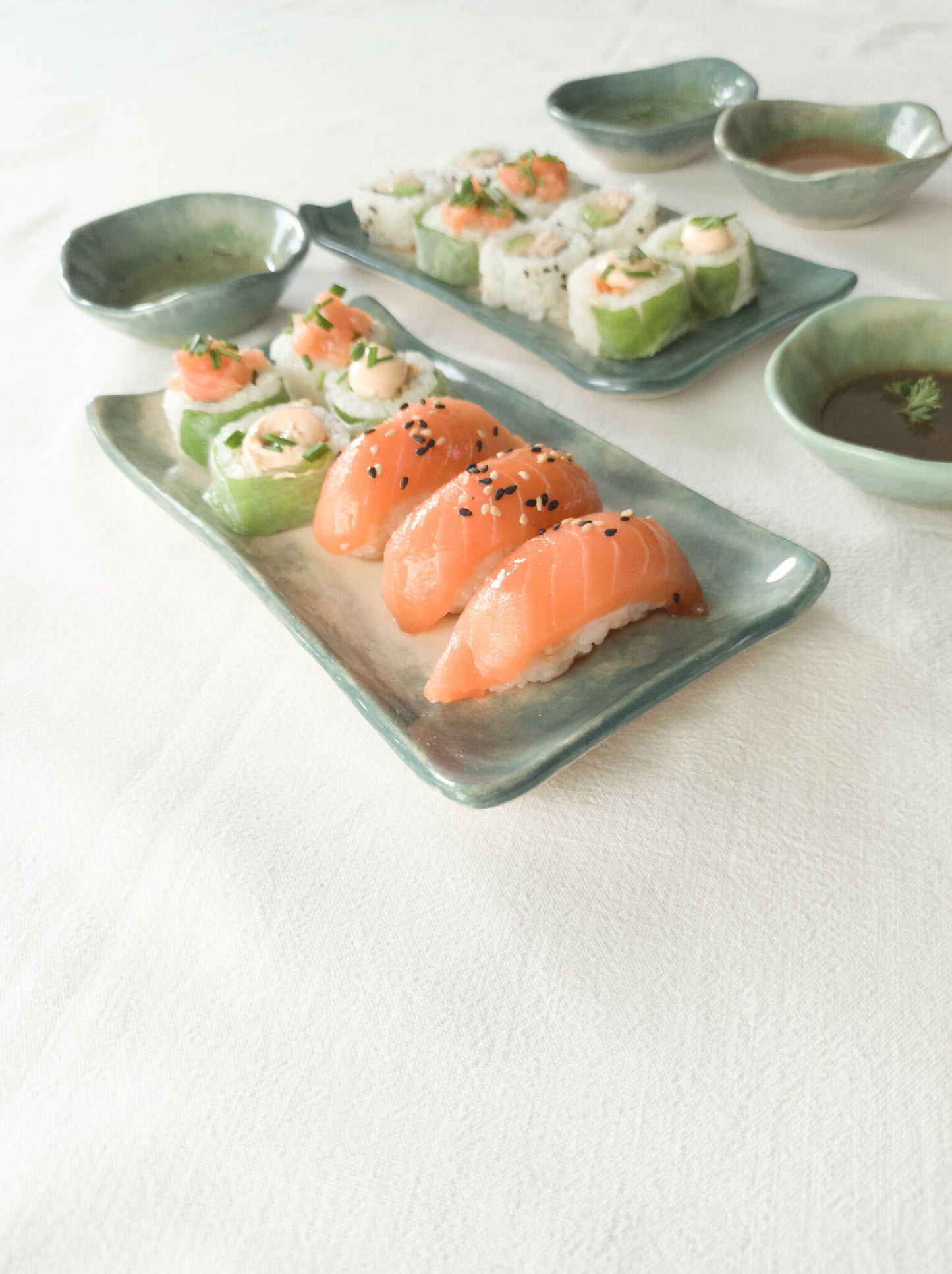 petit plat et coupelles "Clairière de Jade"