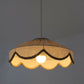 Suspension "Cosette" en Tissu Uni Beige Classic - Abat-jour Festonné Style Vintage Made in France