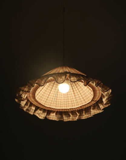 Suspension conique avec volant Emilia "petits carreaux rose"