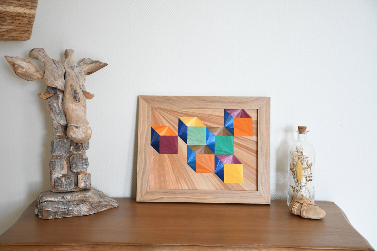 tableau en marqueterie de paille