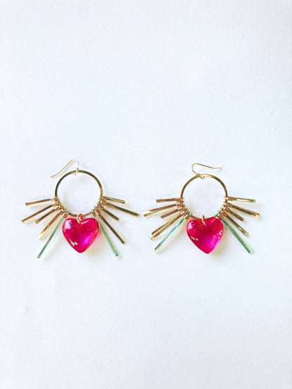 Boucles d'oreille Coeur Sacré