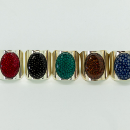 Bague Silver Cocotte - Cuir de galuchat