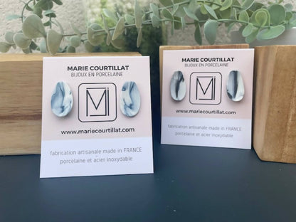 Dahlia collection porcelain stud earrings for women