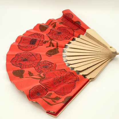 Eventail Red Poppy - Cuir parfumé
