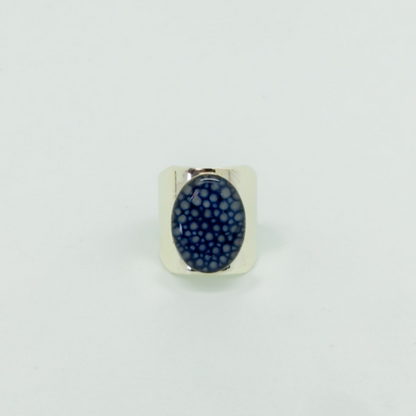 Bague Silver Cocotte - Cuir de galuchat