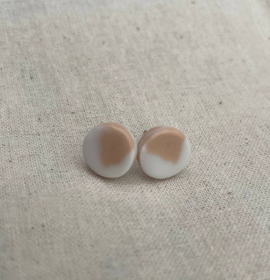 Clous d'oreille en porcelaine collection DUO pour femme