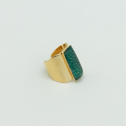 Bague Gold Queen - Cuir de galuchat