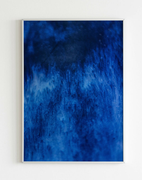 Photographie Shania encadrée, abstrait bleu