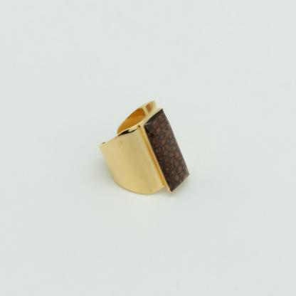 Bague Gold Queen - Cuir de galuchat