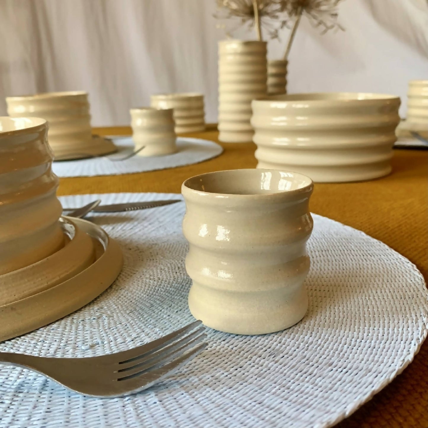 Handmade ceramic cup duo